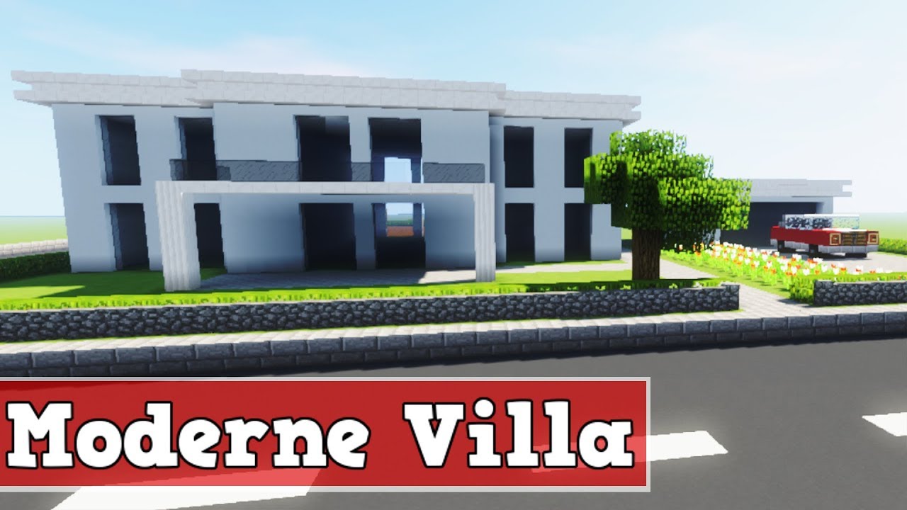 Wie baut man eine moderne Villa in Minecraft | Minecraft Moderne Villa Bauen Deutsch