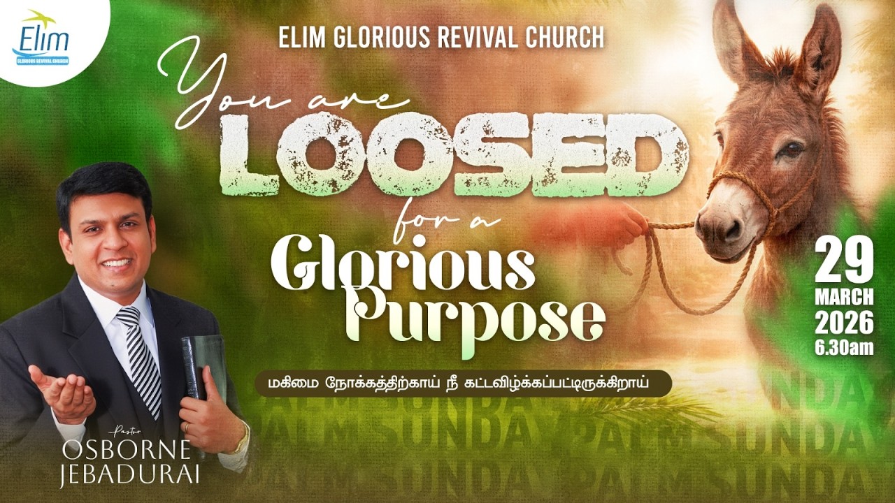 Sunday Service | 🔴LIVE 6:30 AM | Pas. OSBORNE JEBADURAI - Elim GRC | Mar 29 2026