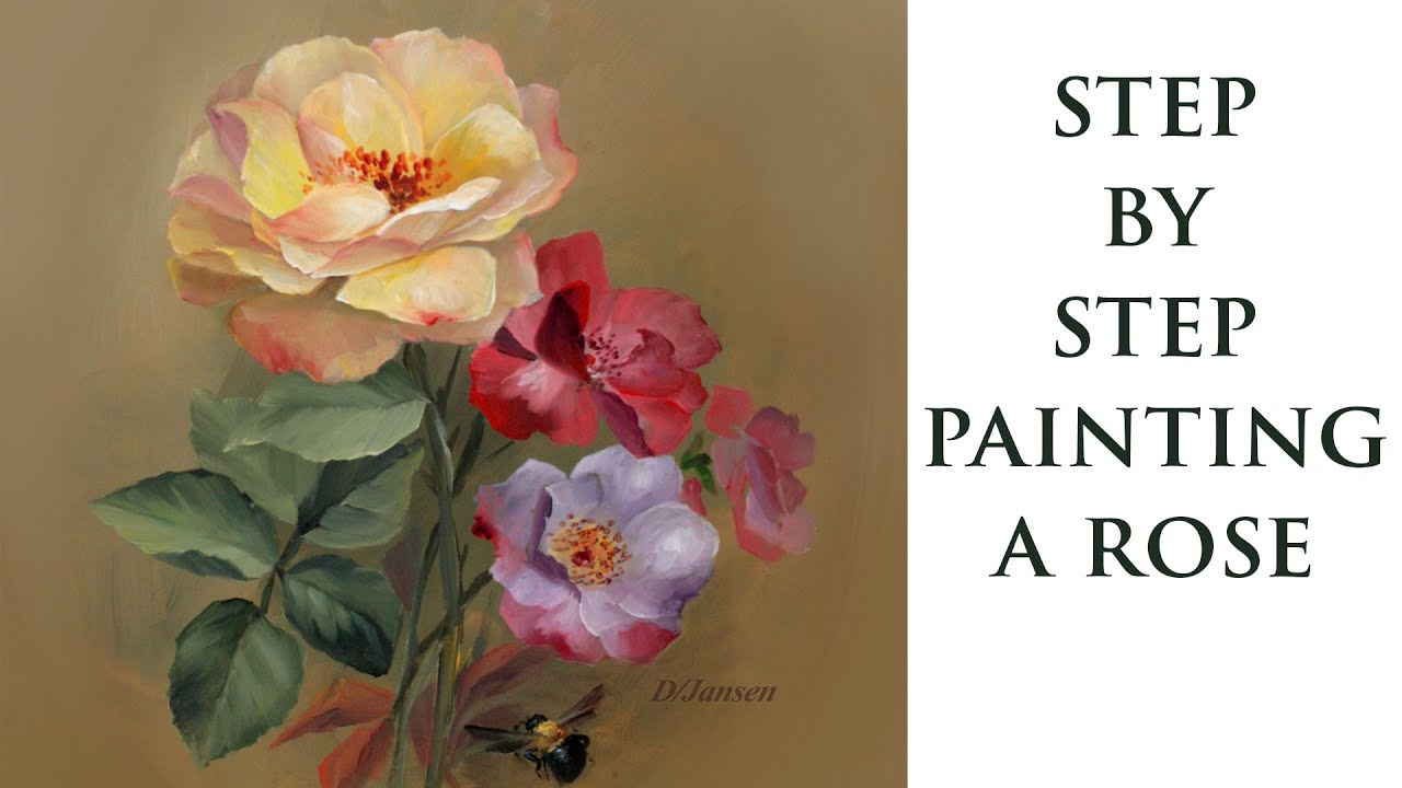 step by step painting a rose for beginning artist