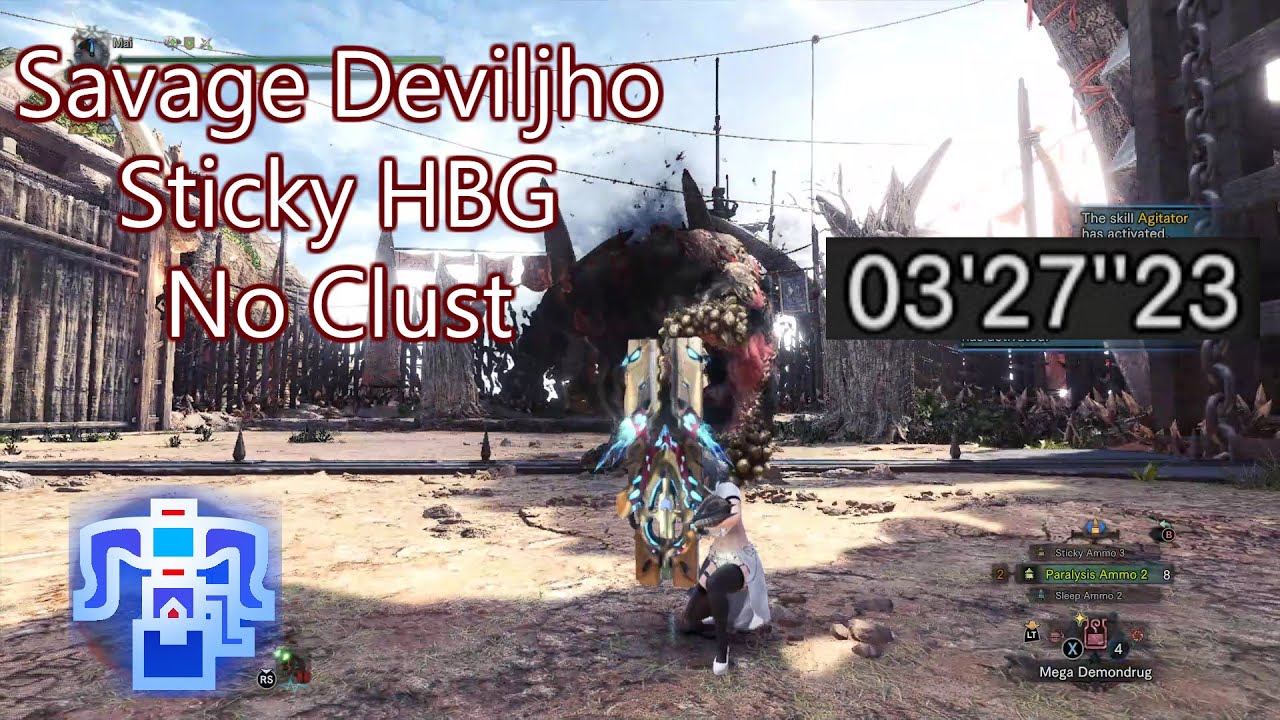 【MHWI】MR5☆ Savage Deviljho 怒り喰らうイビルジョー Sticky HBG No Clust ¤3:27¤