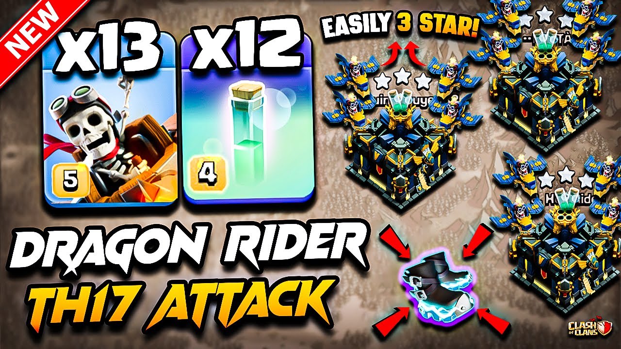 Th17 DRAGON RIDER Attack With RC CHARGE (Town Hall 17) | Best TH17 Attack Strategy With Dragon Rider