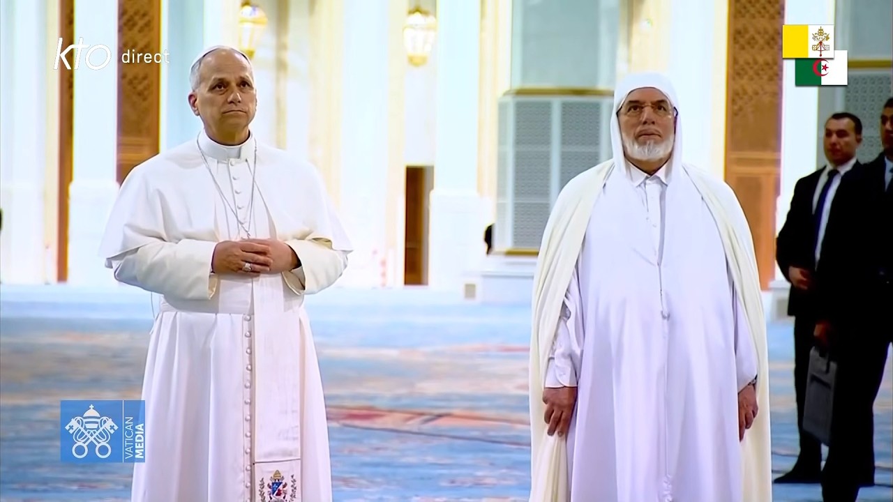 Visite du pape #L&eacute;onXIV &agrave; la Grande Mosqu&eacute;e d'Alger #PapeenAlg&eacute;rie
