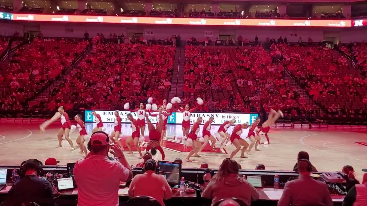 The Scarlets Dance Team Performance Nebraska Women's Basketball 24-25