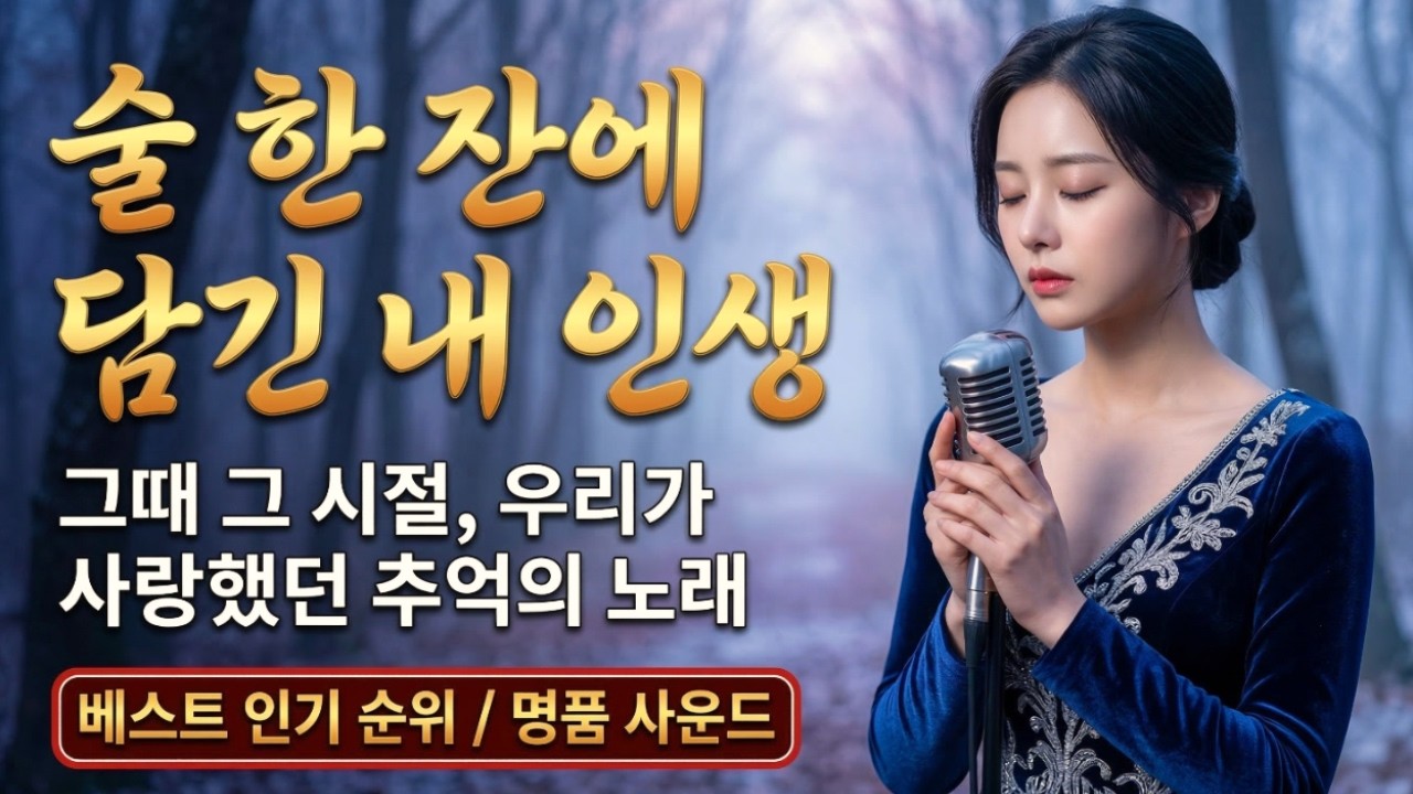 들으면 눈물 나는 추억의 노래 🎧 술 한 잔에 담긴 내 인생, 명품 사운드 연속재생 (구독과 좋아요 꾹👍)