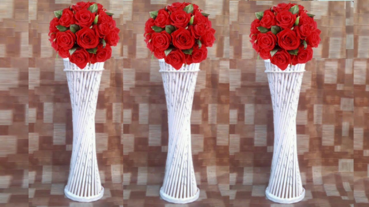 Newspaper / magazine flower vase | flower vase making | newspaper craft | HMA##203