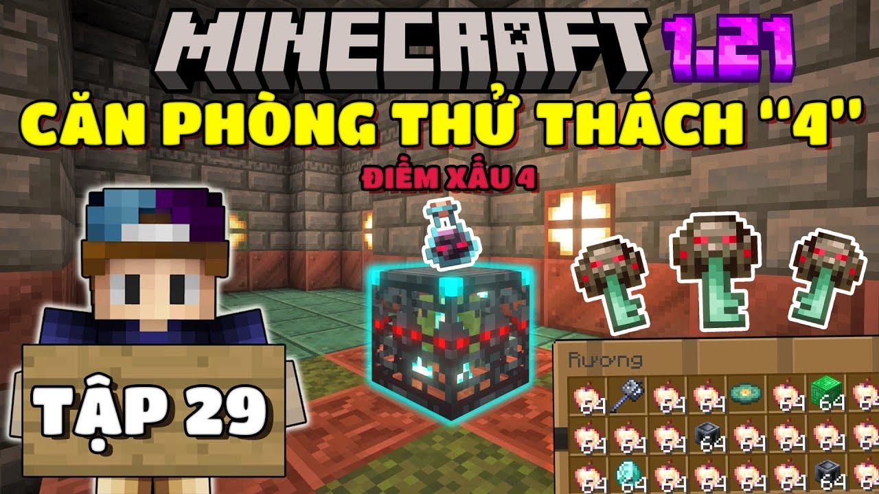 THỬ THÁCH SINH TỒN MINECRAFT 1.21 | TẬP 29 | TẤN CÔNG CĂN PHÒNG THỬ THÁCH LEVEL 4 VÀ CÁI KẾT...⚔️💎🤑
