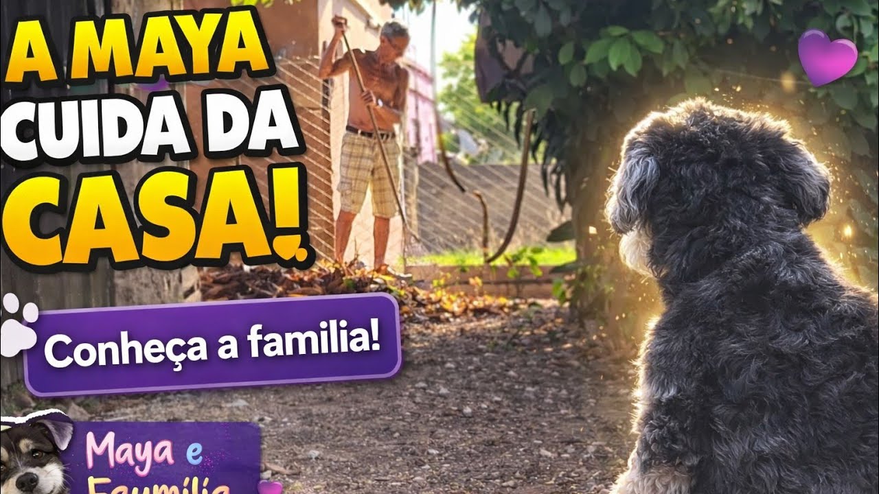 Maya fiscalizando a limpeza do quintal 😁🤭