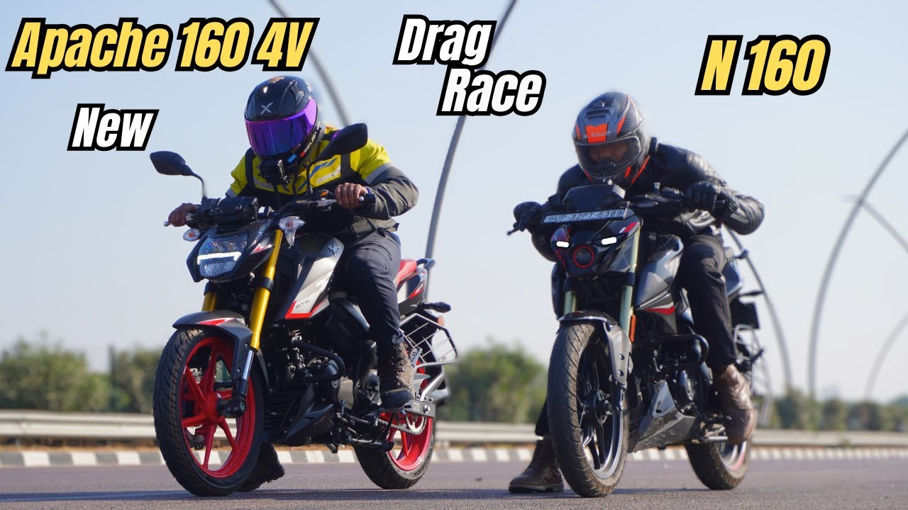 Apache 160 4V USD vs Pulsar N160 Drag Race