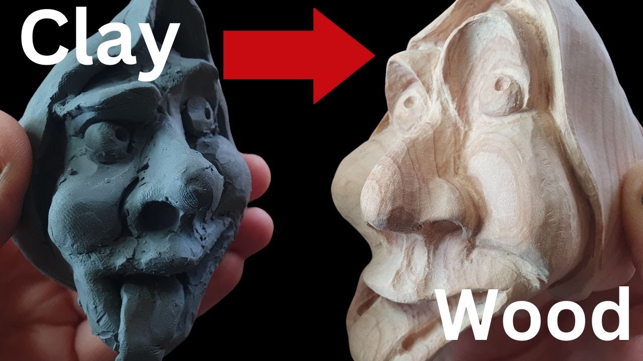 Dremel Wood Carving a Gargoyle Face