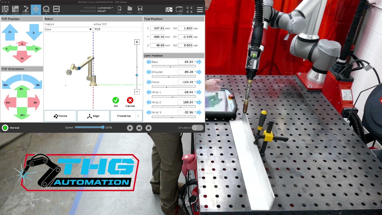 Touch Sensing Intro Tutorial with THG Automation collaborative robotic welding system