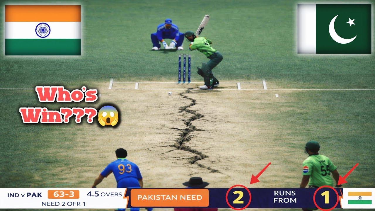 1 Ball 2 Runs Needed🤯 | 4k Quality✨️ | Who's Win😱 | IND🇮🇳 🆚️ PAK🇵🇰
