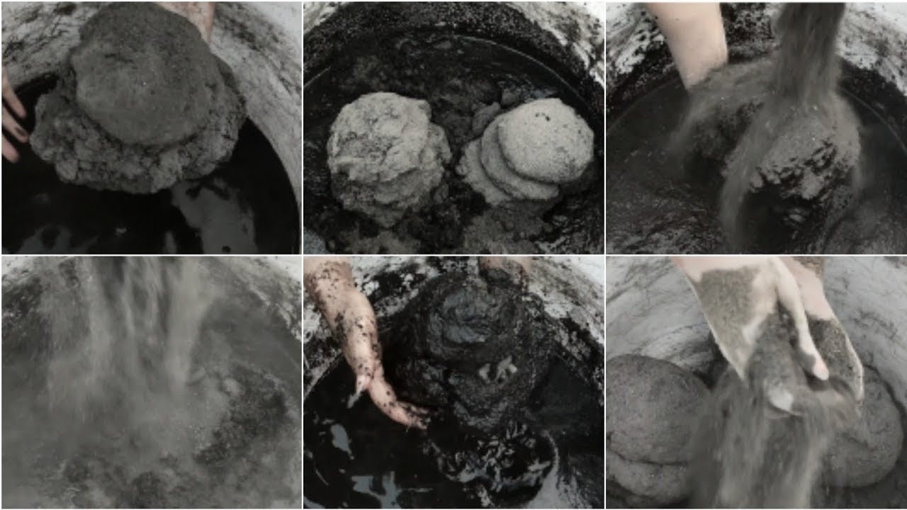 ASMR: super duper dusty soft crispy pure charcoal mountains crumble dry+water+dipping/🤤