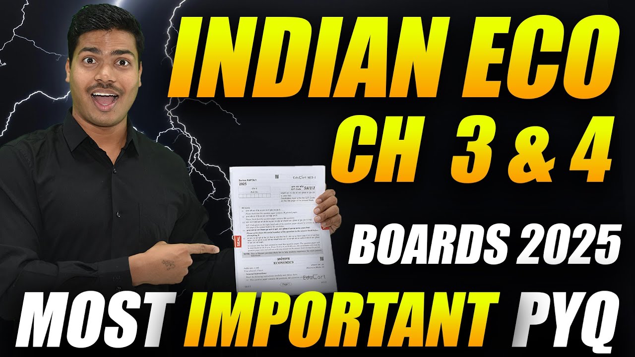 Most Important Previous year questions | Indian eco Chapter 3 & 4 | Class 12 Economics Board 2025