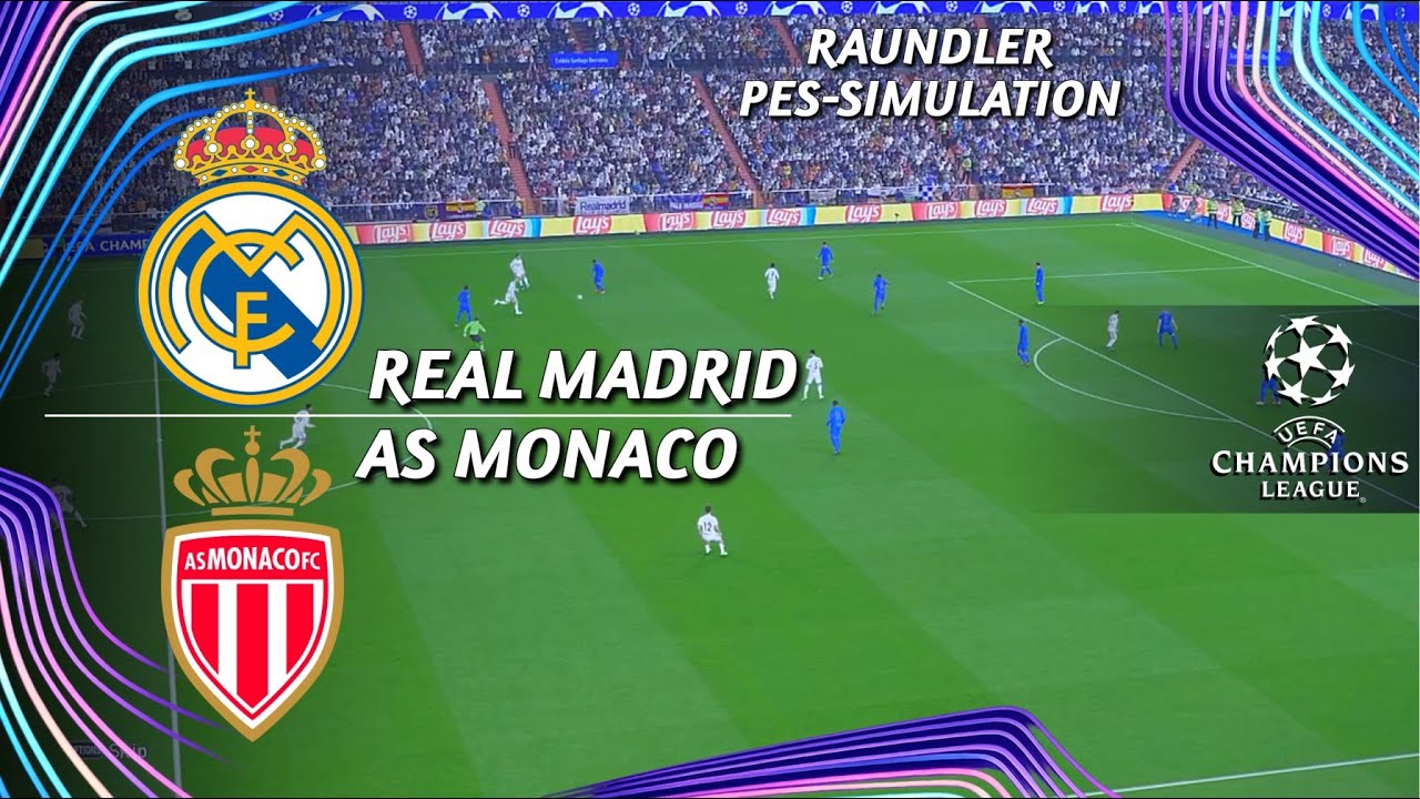 Real Madrid vs AS Monaco | UEFA Champions League 2025 | PES 2021 Simulation