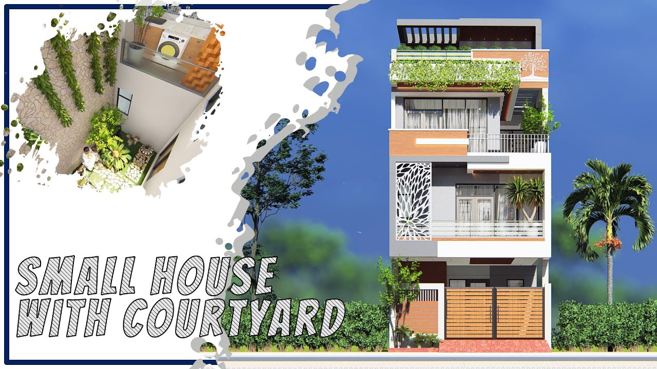 Small & Luxurious, Beautiful House Design- 20x50 Feet | 4 BHK + Courtyard | 110 Gaj | ID-180