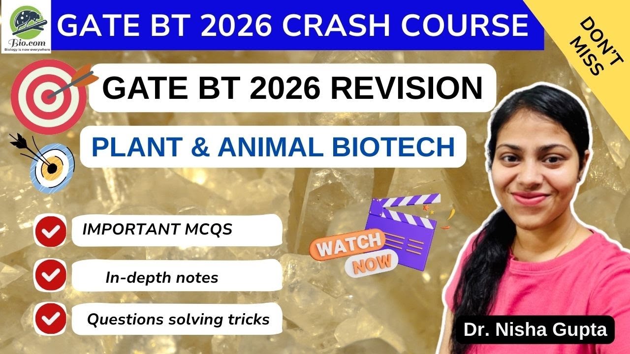GATE BIOTECHNOLOGY 2026 MOST IMPORTANT QUESTIONS | Biodotcom | 