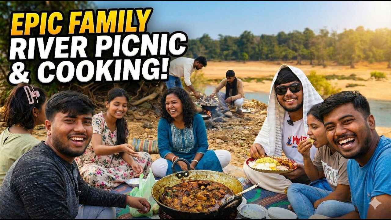 Cooking 5KG Chicken by the River! 🍗🍖(Family Picnic)🤤
