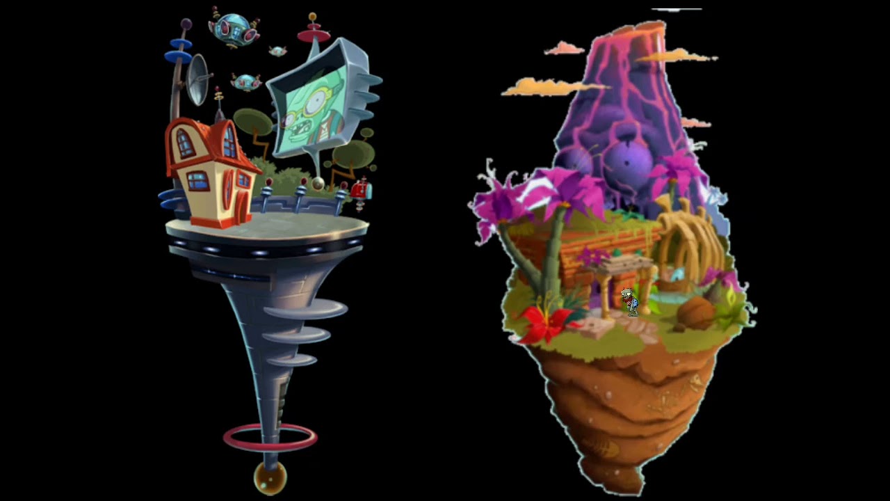 Far Future AND Jurassic Marsh demostration mini game | Plants vs zombies 2