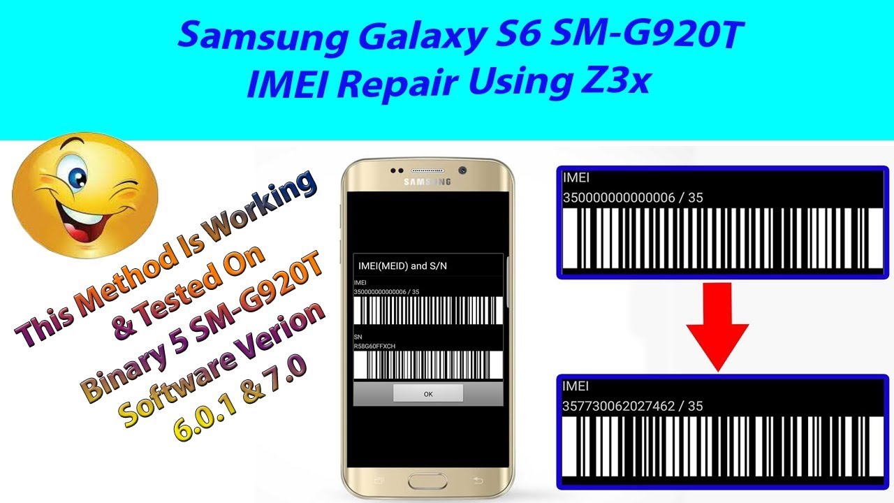 Samsung S6 SM-G920T Imei 35000006 Repair Done  Using Z3x #Corner Mobile Lab#