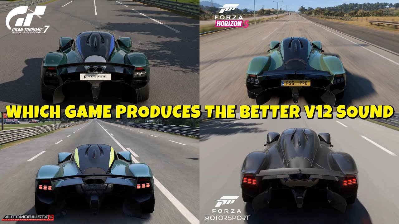 Which Game Has the BEST V12 Sound? | Aston Martin Valkyrie | Forza 8 vs FH5 vs AMS2 vs GT7 🔊🔥