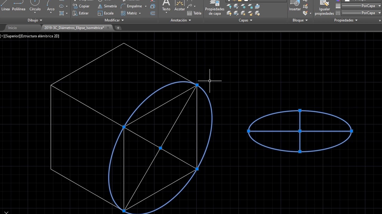 20191005 Elipse isométrica en AutoCAD