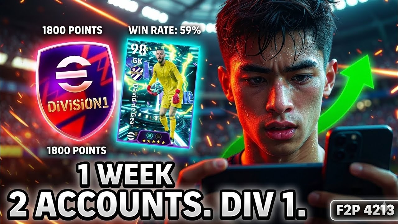 2 F2P Accounts into  Division 1 Formation Review| 4213 Long Ball Counter Guide 🔥 eFootball Mobile