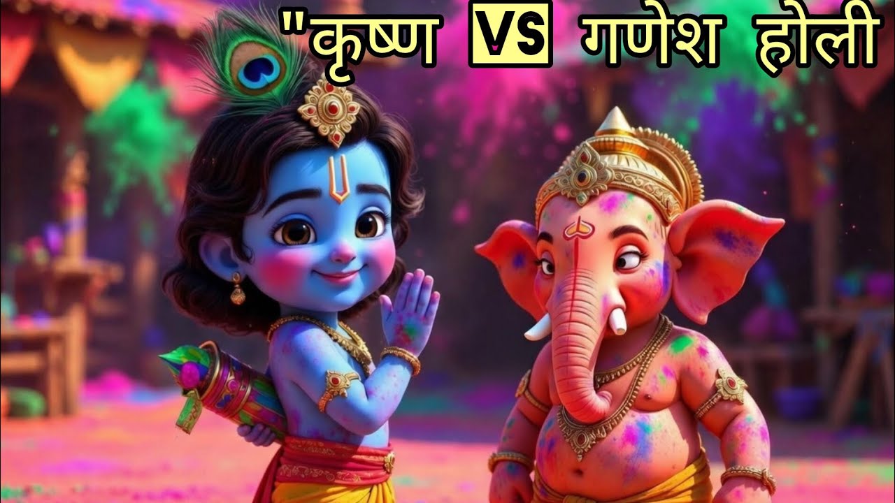 वृंदावन की अनोखी होली 🥰 | बाल कृष्ण और बाल गणेश की मस्ती | Holi Special Bhakti Kahani | fanny