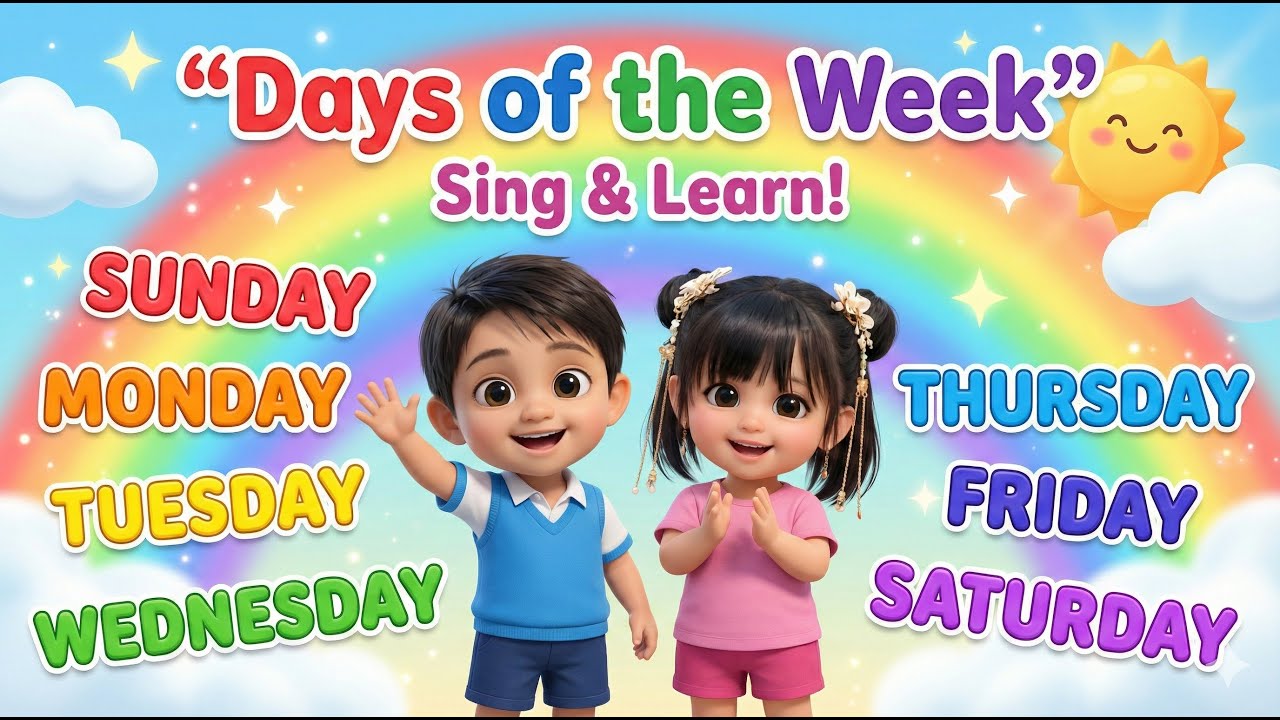 Days of the Week Song for Kids 🌈 | Sing & Learn with Aki & Kia | Nursery Rhymes