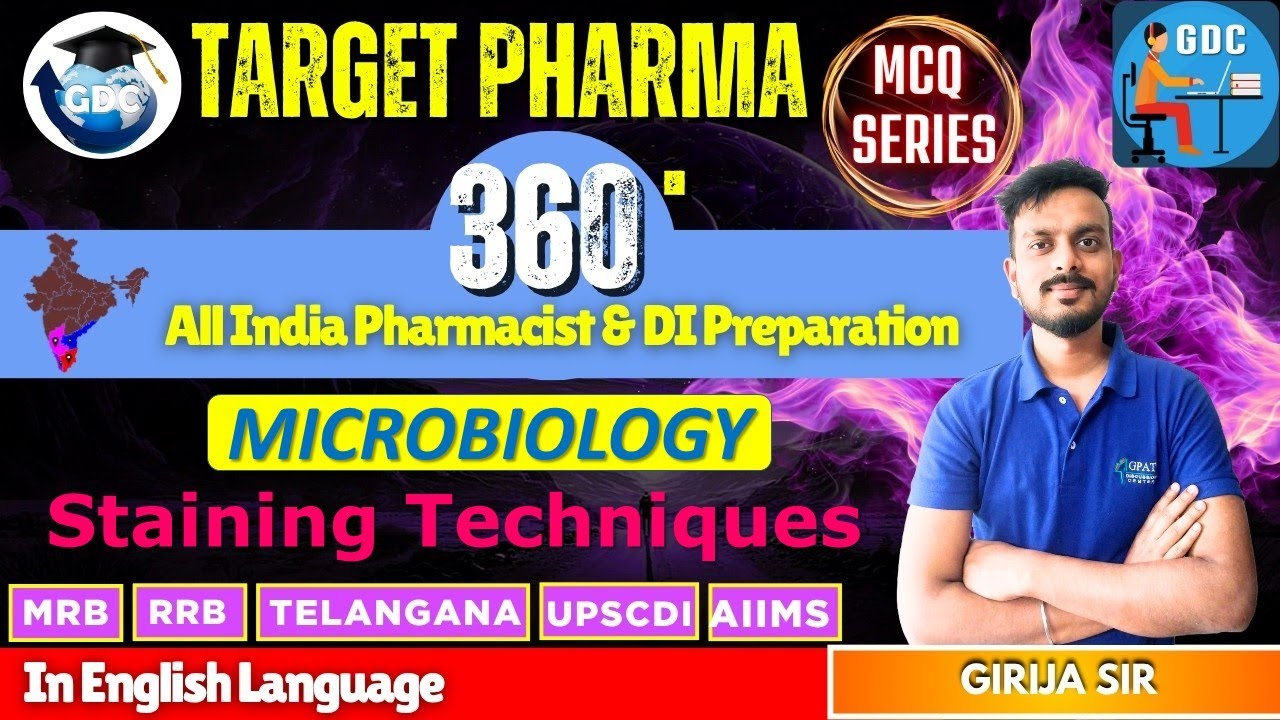 MCQ SERIES- Staining Techniques (Microbiology) | TARGET PHARMA 360 For-All DI & Pharmacist Exams