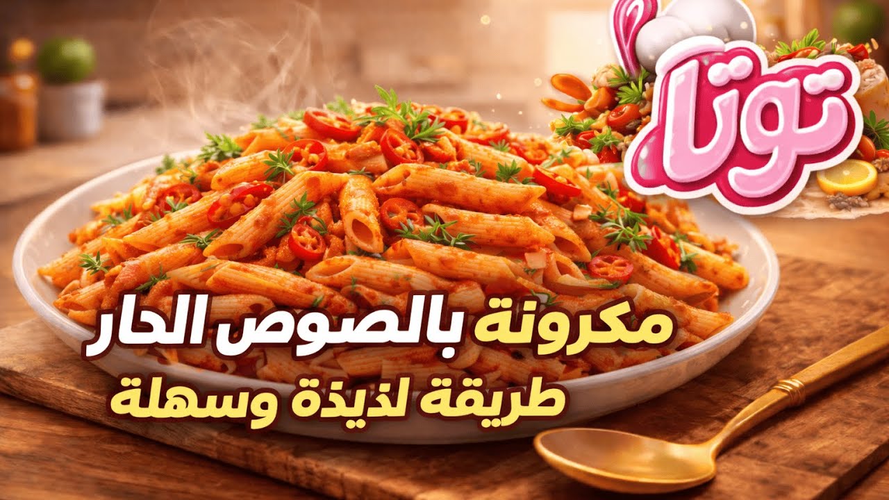 مكرونة قلم بالصوص الحار 🔥 | طريقة سهلة ولذيذة من مطبخ توتا