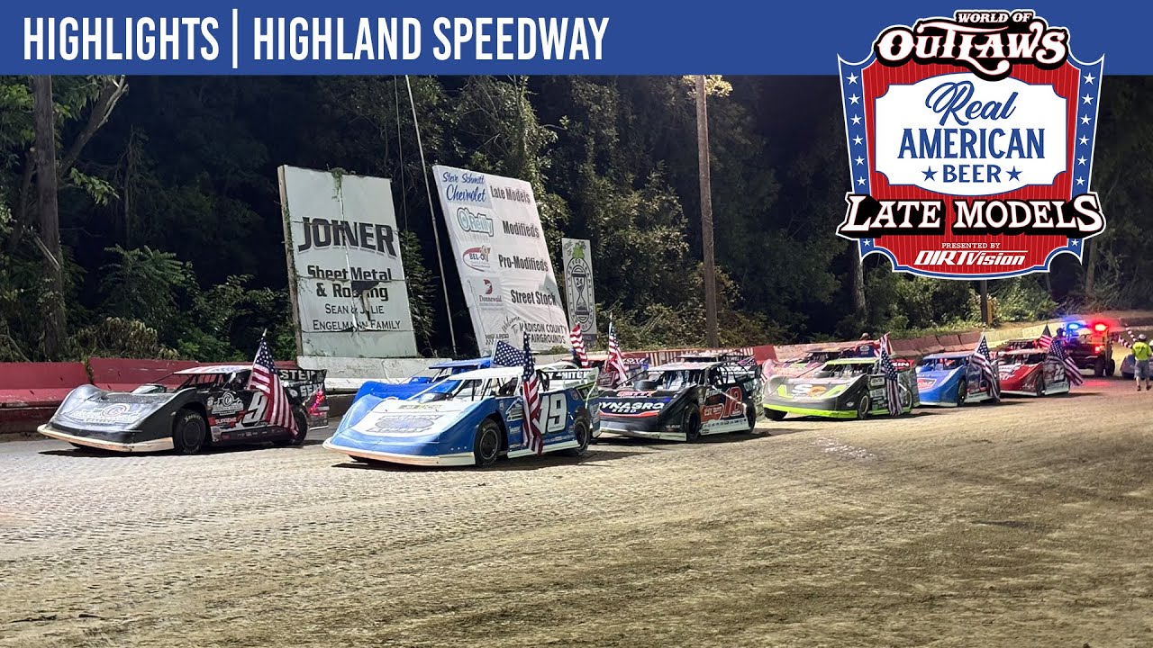 World of Outlaws Real American Beer Late Models | Highland Speedway | August 13, 2025 | HIGHLIGHTS
