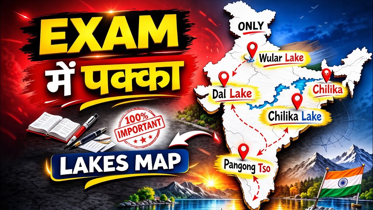 Important Lakes in India | Static GK for All Exams 🇮🇳20 February 2026