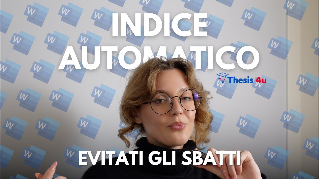 📖 Come si fa L'INDICE AUTOMATICO della TESI?? - Word edition 💻