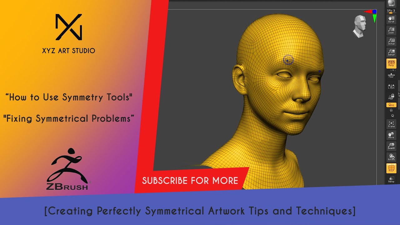 Symmetry Drawing Tutorial and Fixing Symmetrical Problems in ZBrush