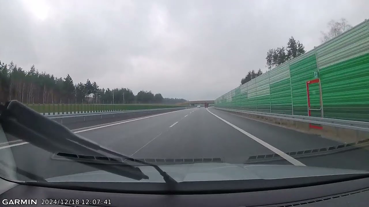 Przejazd wschodnią częścią autostrady A2 z Siedlec do Warszawy i powrót