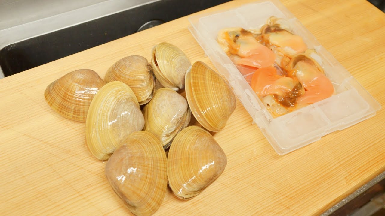 寿司職人による青柳の仕込みから握りまで〜How To Make Trough shell Sushi〜