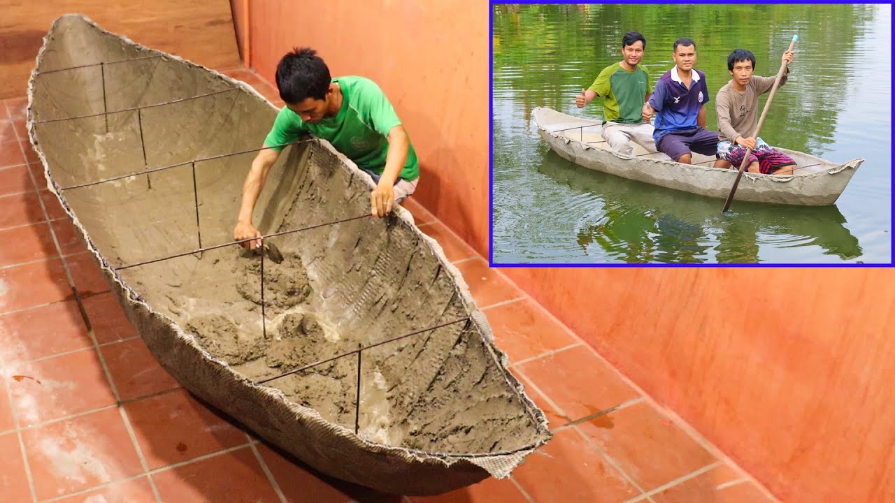 Cement boat unique paid 15$, scaled 215kg floats on water, Work 100% secret useful Crafts