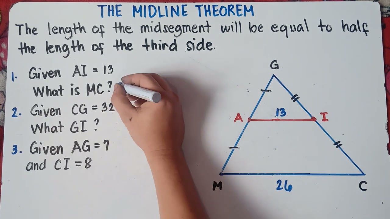 The Midline Theorem | Finding x values and y values | Explain in Detailed |