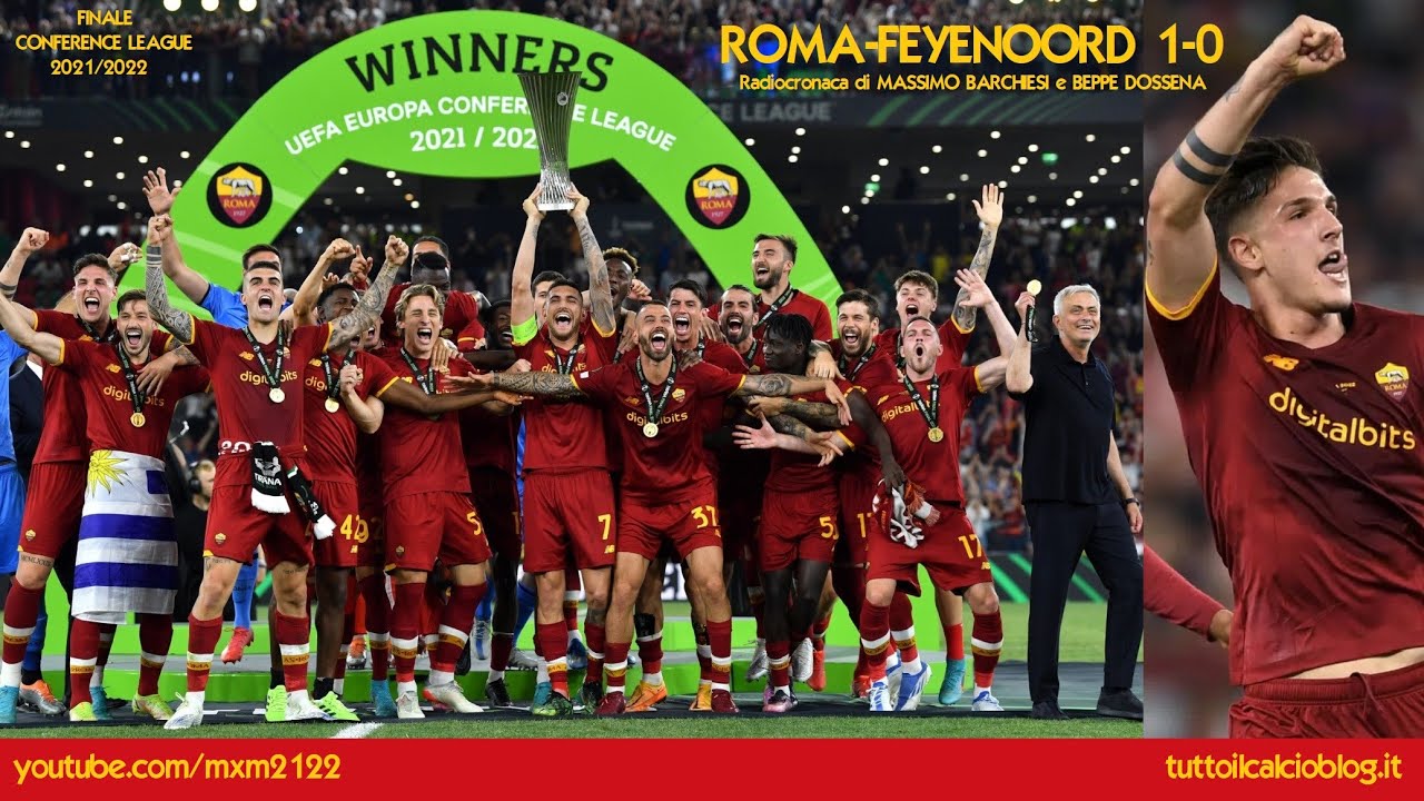 ROMA-FEYENOORD 1-0 - Radiocronaca di Massimo Barchiesi (25/5/2022) Finale CONFERENCE LEAGUE (Radio1)