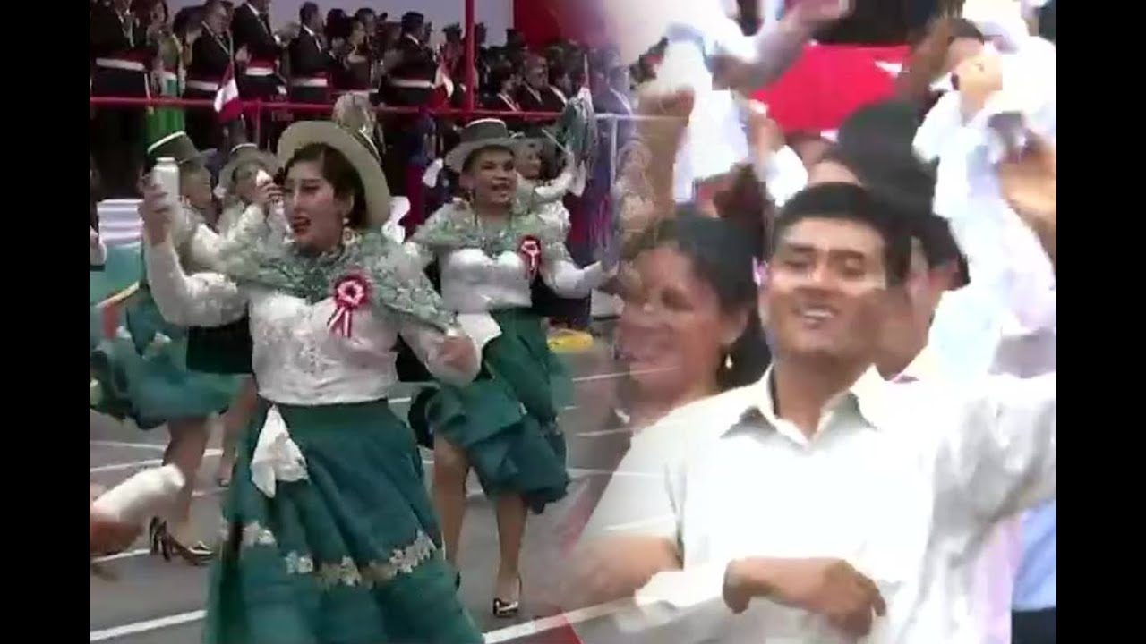 Comparsa Ayacucho carnavalero y Pandilla Moyabambina contagiaron su alegría en la parada militar