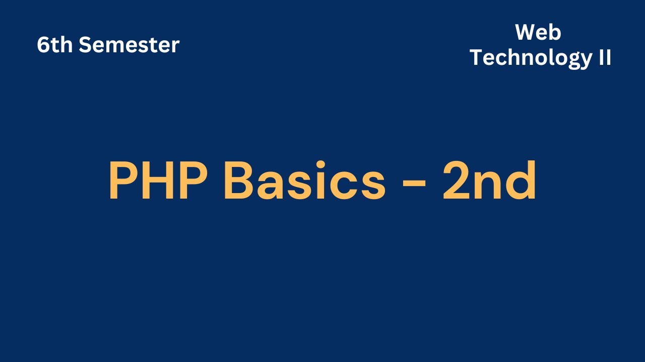 PHP Basics - 2