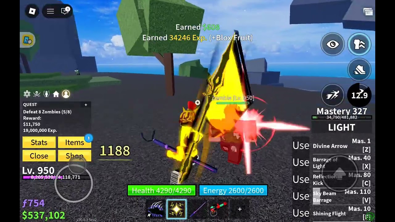 Grinding in blox fruits!