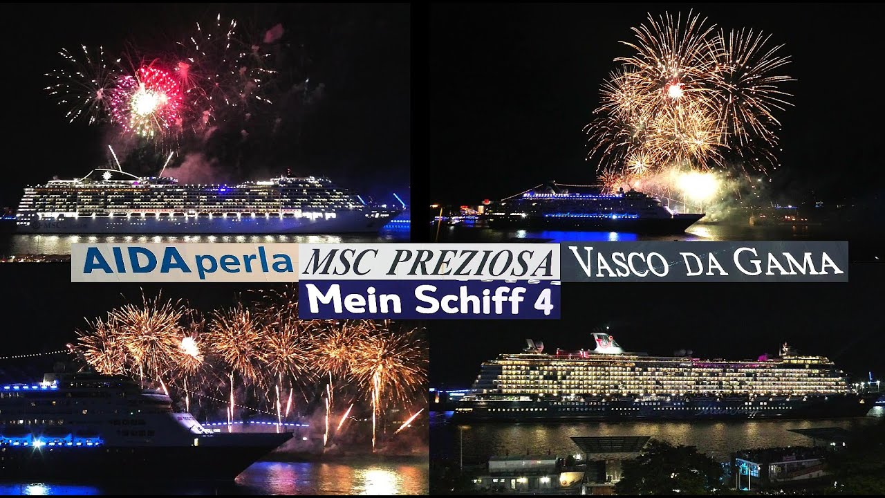 4K Hamburg Cruise Days 2025 Die Große Auslaufparade mit spektakulären Feuerwerk 13.09.2025