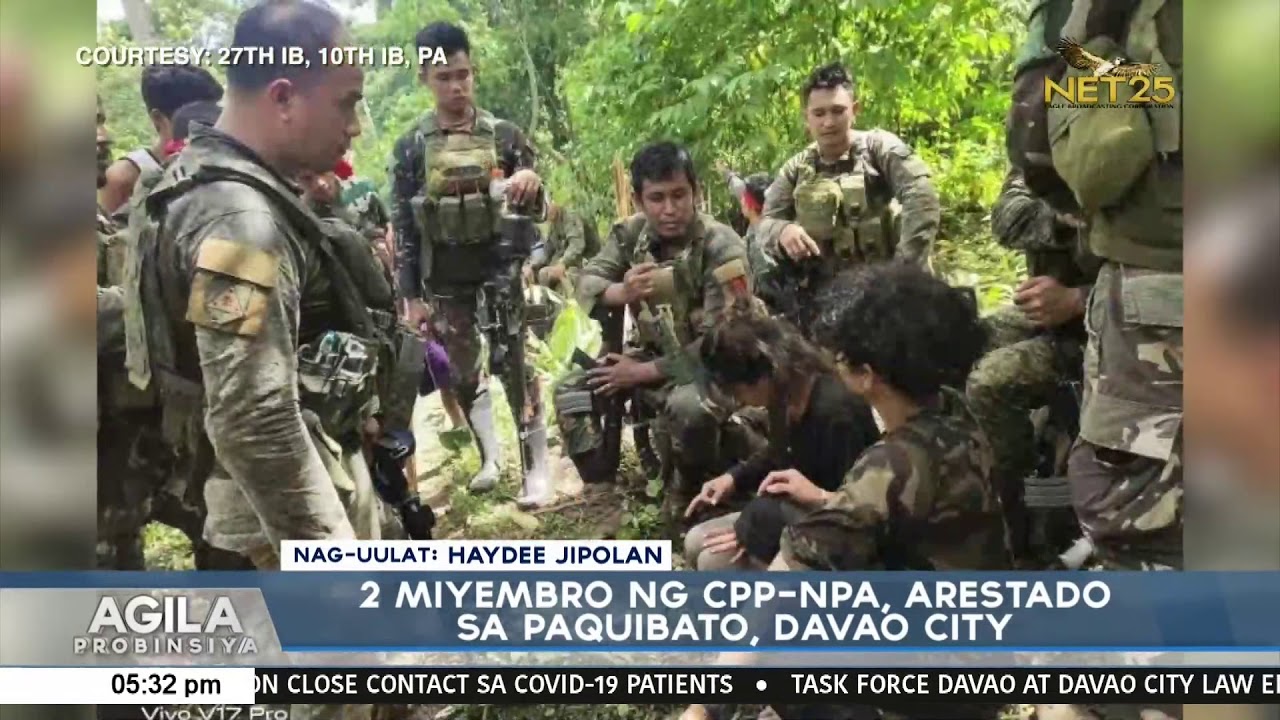 2 miyembro ng CPP-NPA, arestado sa Paquibato, Davao City