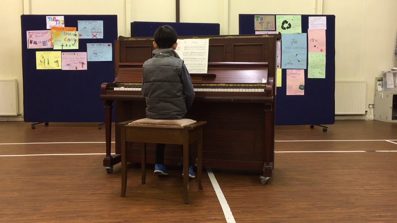 Playing Piano at Sawley Church Hall - 6 year old - grade 1