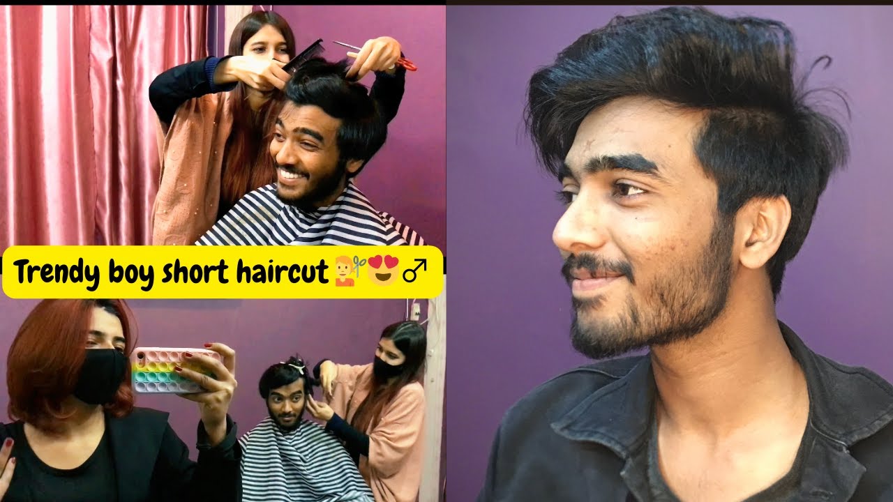 Trendy boy short haircut 💇‍♀️😁vlogs with Rida n Hoori