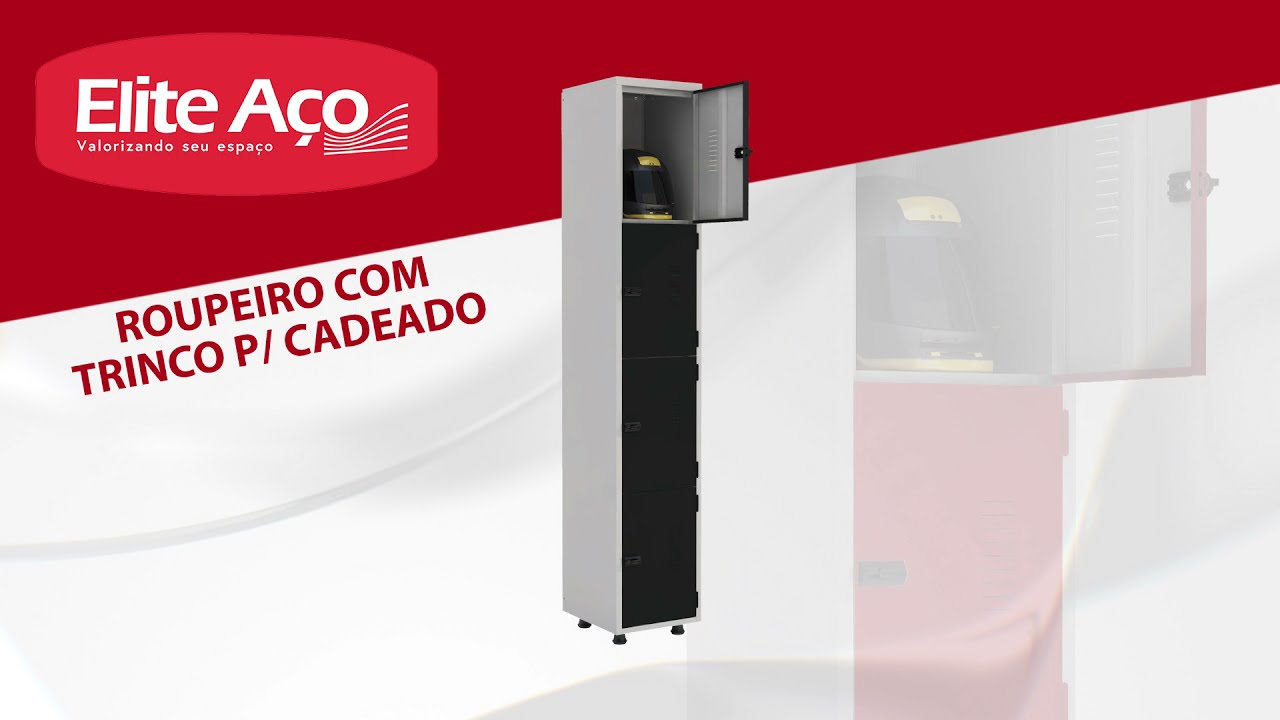 Vídeo Montagem - Roupeiro de Aço 04 Portas com Trinco (EA701 C/T)