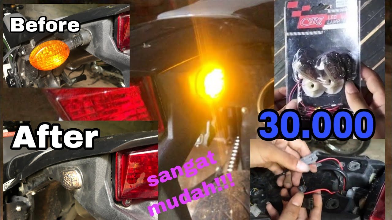 Pasang Lampu Sein Tempel di motor Klx/Dtracker 150