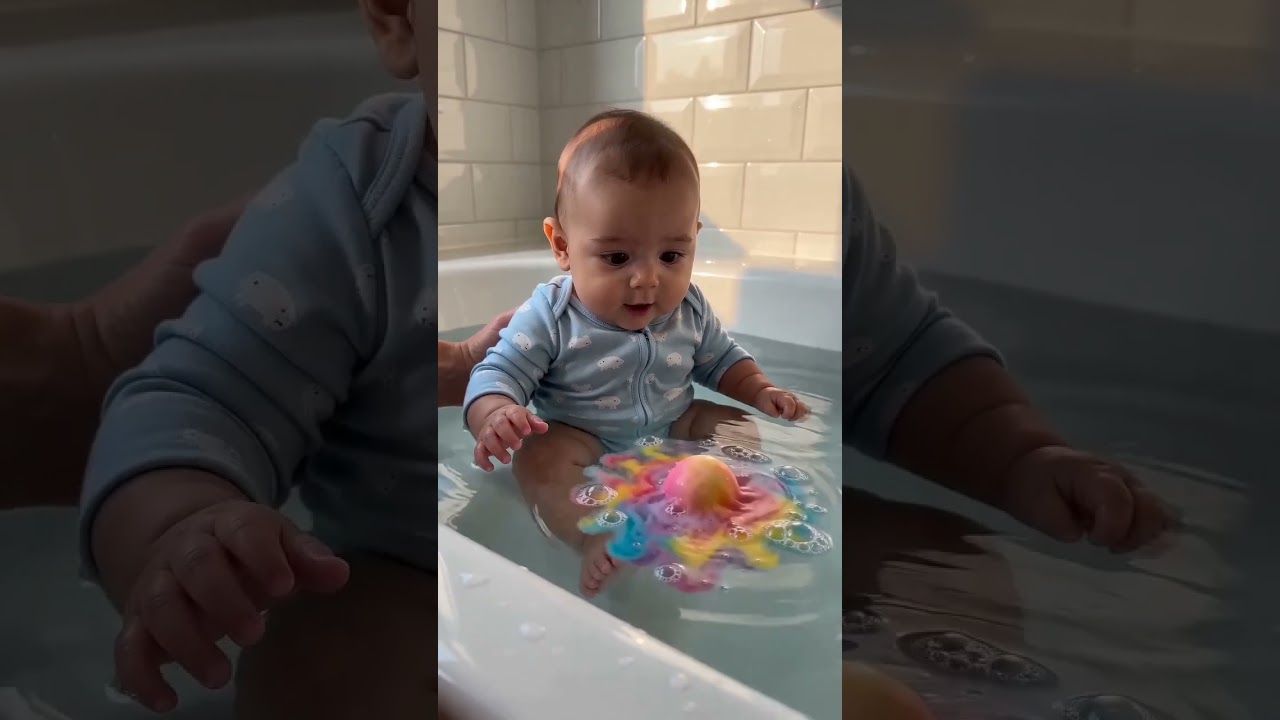 I gave my kids these baby bath bombs&hellip; wait for the surprise 😱🛁 They couldn&rsquo;t stop watching it 💛 #