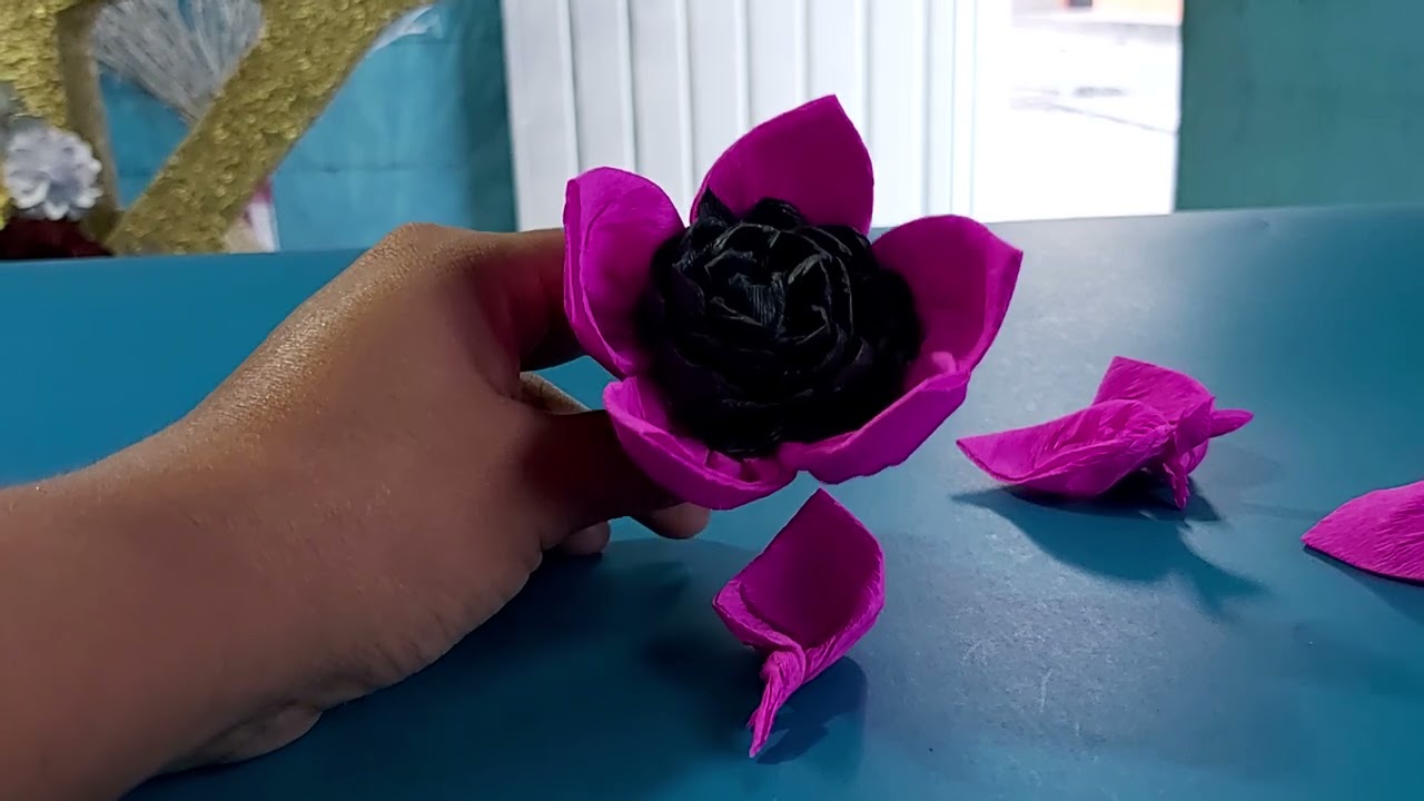 Flores fáciles con papel crepe